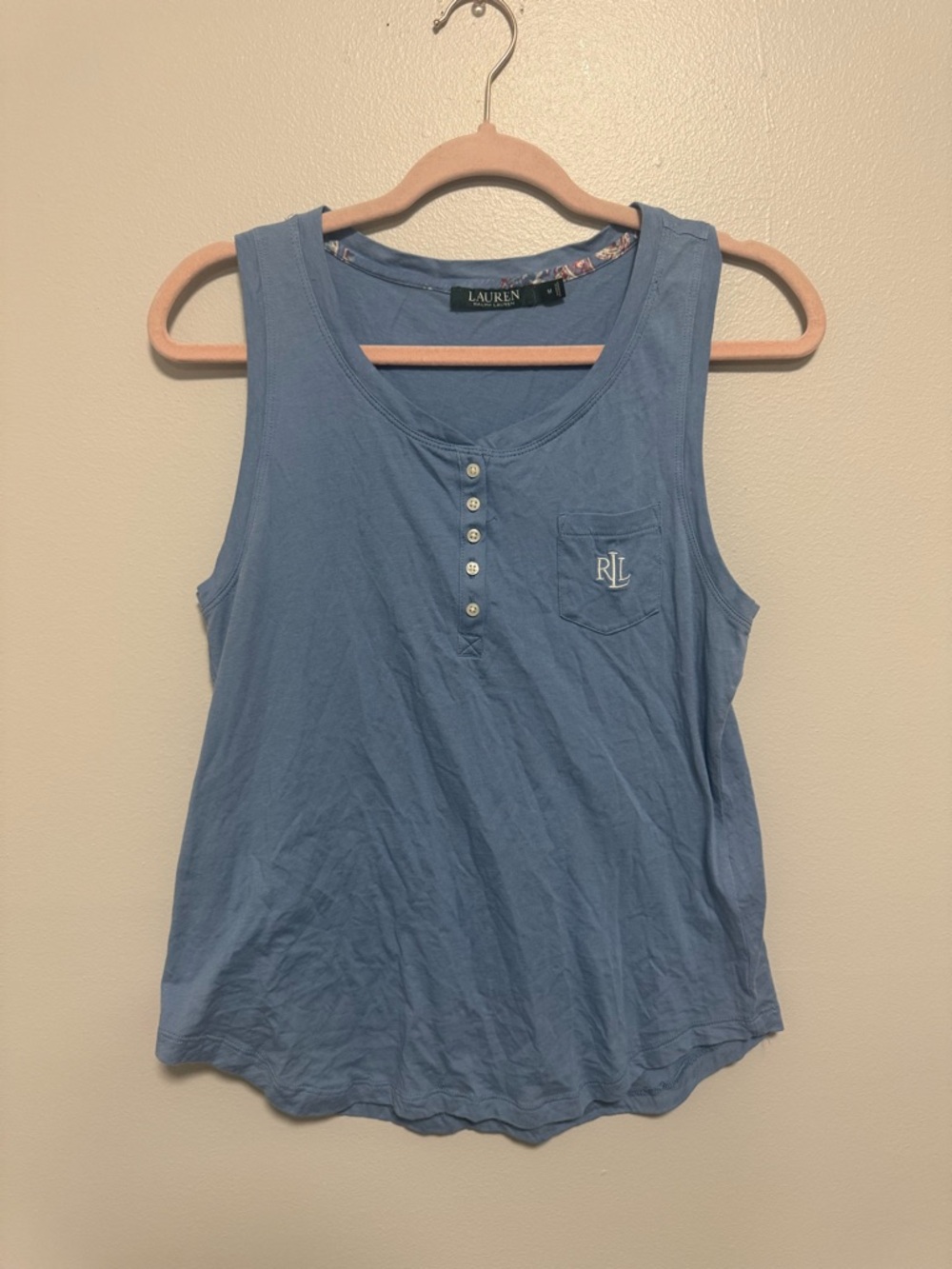 Lauren Ralph Lauren Light Blue Pocket Tank